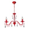 Люстра подвесная 3 ламп хрусталь красная Аврора S1242-3