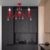 Люстра подвесная 3 ламп хрусталь красная Аврора S1242-3