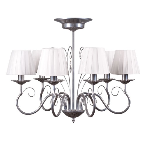 Люстра потолочная 6 ламп с абажурами хром S1048-6