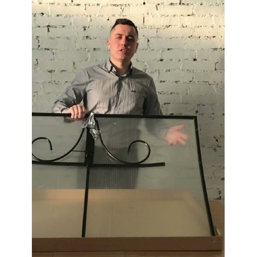 Козырёк над входной дверью металлический S4001 Черный