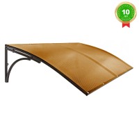 Козырёк над дверью Петрасвет S4025 Черный поликарбонат янтарный