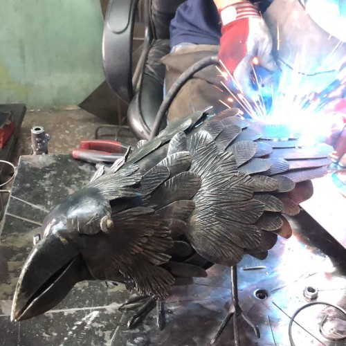 Ворон из металла S4031 дизайнерский