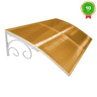 Козырёк над дверью Петрасвет S4002 Белый поликарбонат янтарный